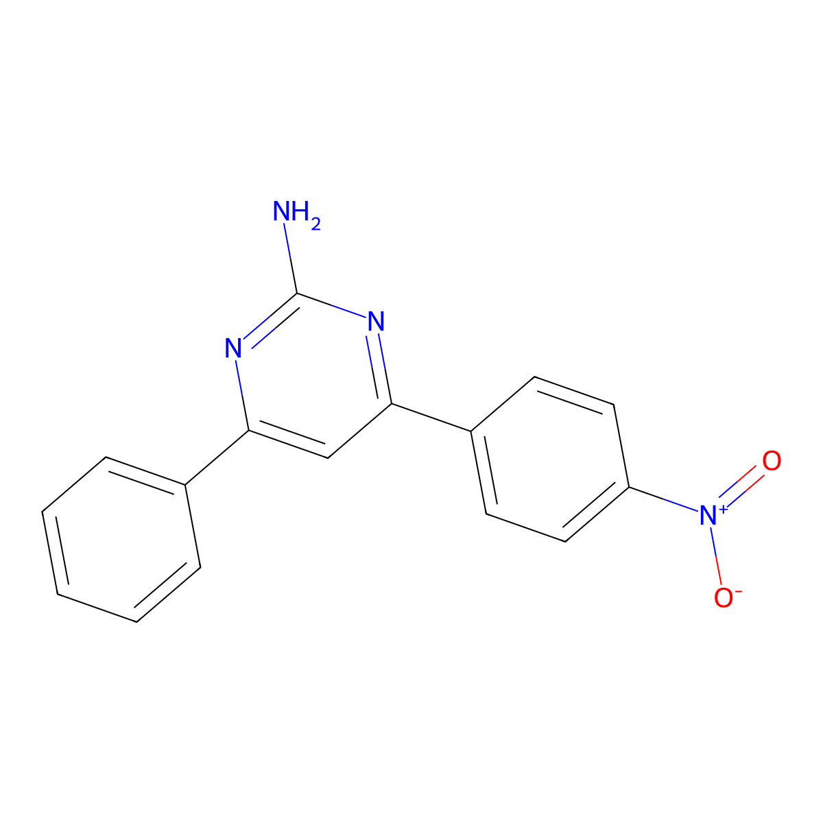 4-(4-Nitrophenyl)-6-phenylpyrimidin-2-amine molecular structure, CAS 63500-32-3