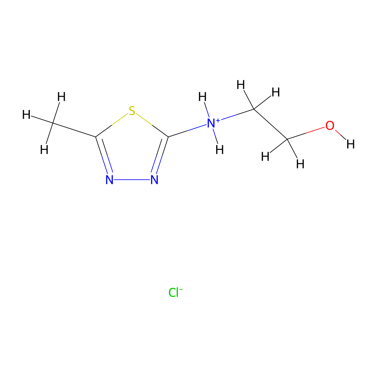 Ethanol, 2-(5-methyl-1,3,4-thiadiazol-2-ylamino)-, hydrochloride molecular structure, CAS 63503-48-0