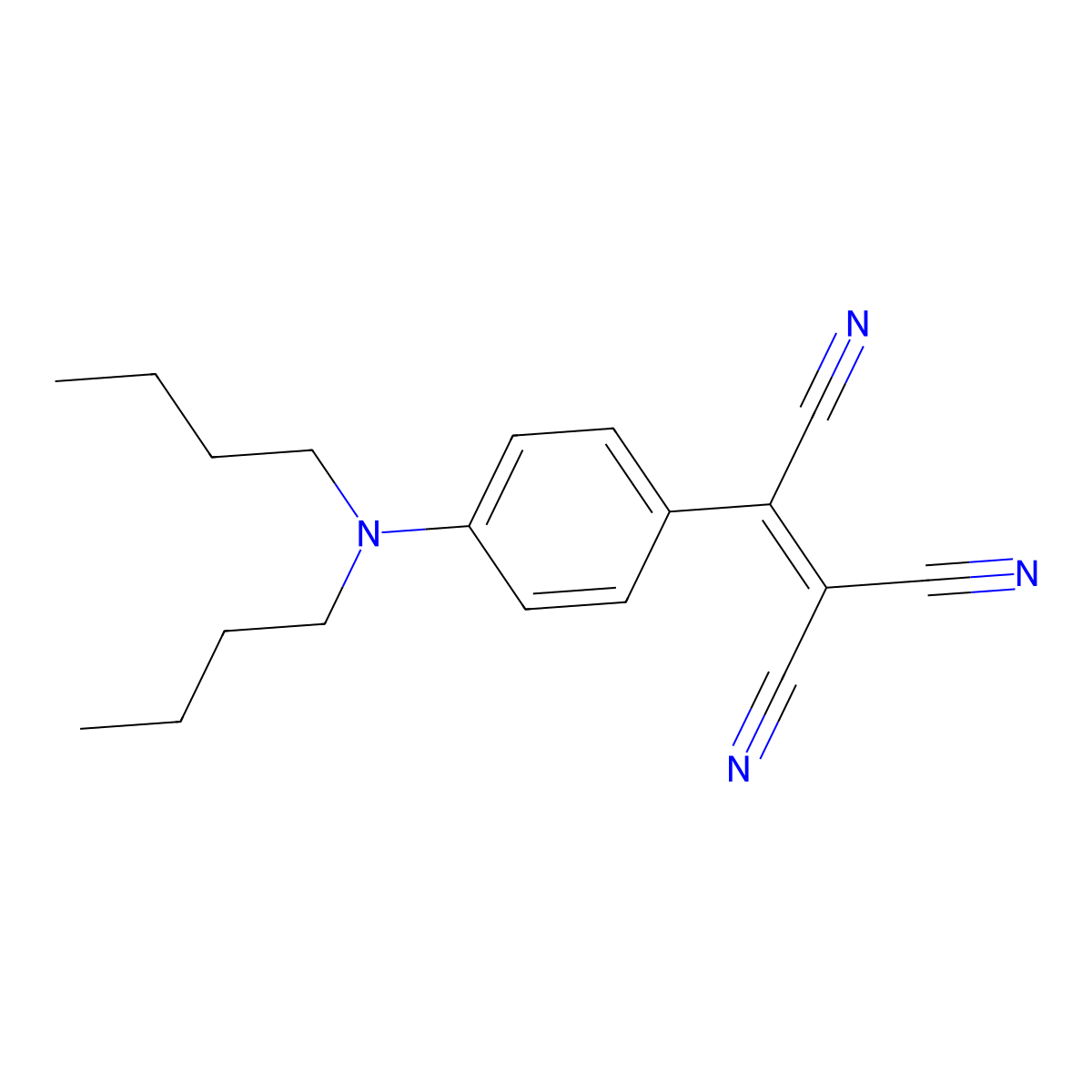 Ethenetricarbonitrile, [4-(dibutylamino)phenyl]- molecular structure, CAS 63504-26-7