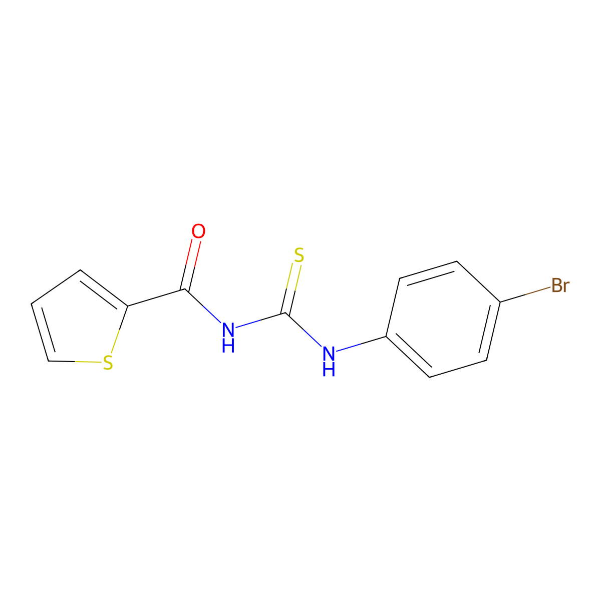 N-[(4-bromophenyl)carbamothioyl]thiophene-2-carboxamide molecular structure, CAS 6351-24-2