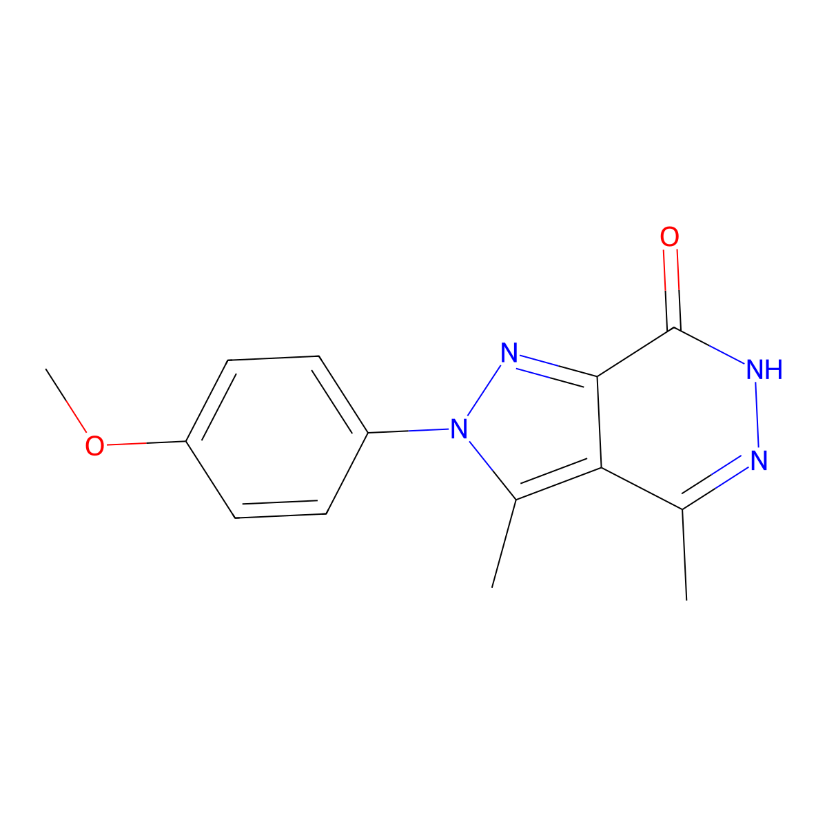 2-(4-methoxyphenyl)-3,4-dimethyl-2H-pyrazolo[3,4-d]pyridazin-7-ol molecular structure, CAS 63514-96-5