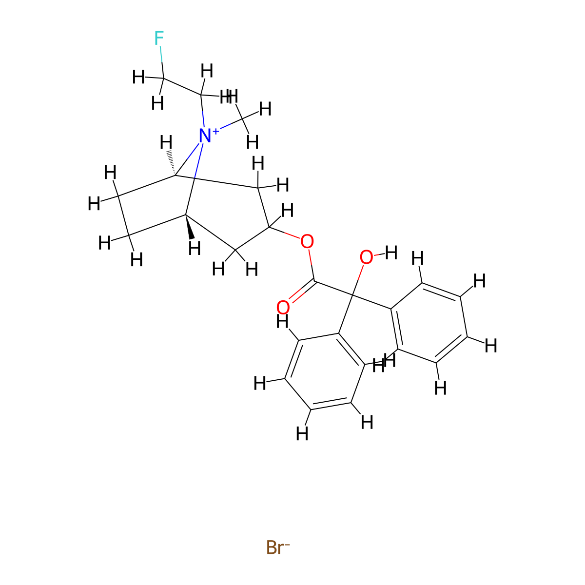 Flutropium bromide molecular structure, CAS 63516-10-9