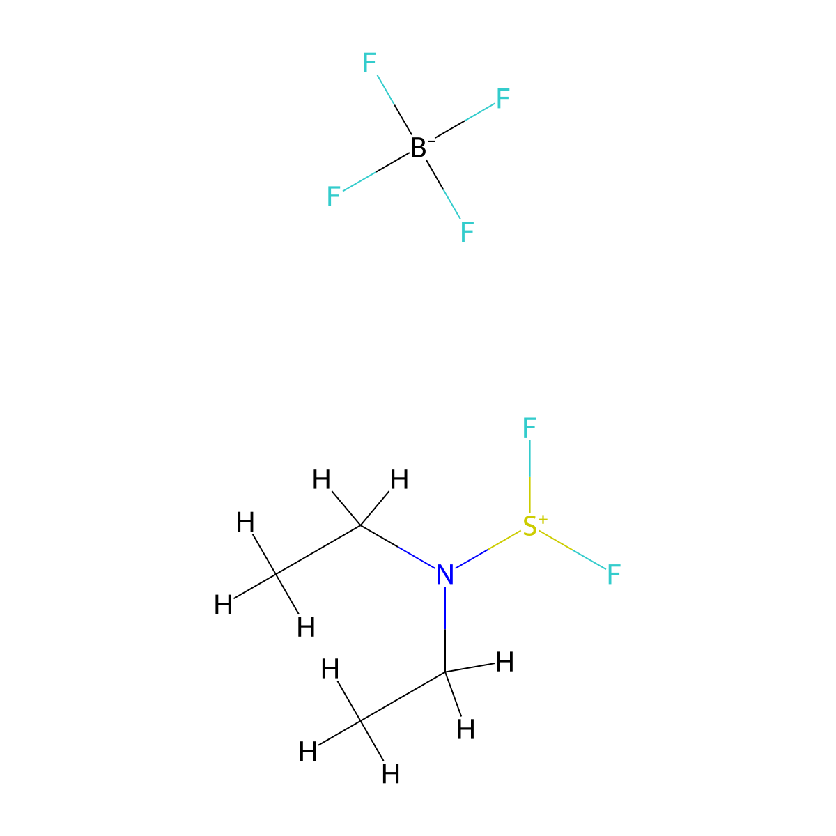 (Diethylamino)difluorosulfonium tetrafluoroborate molecular structure, CAS 63517-29-3