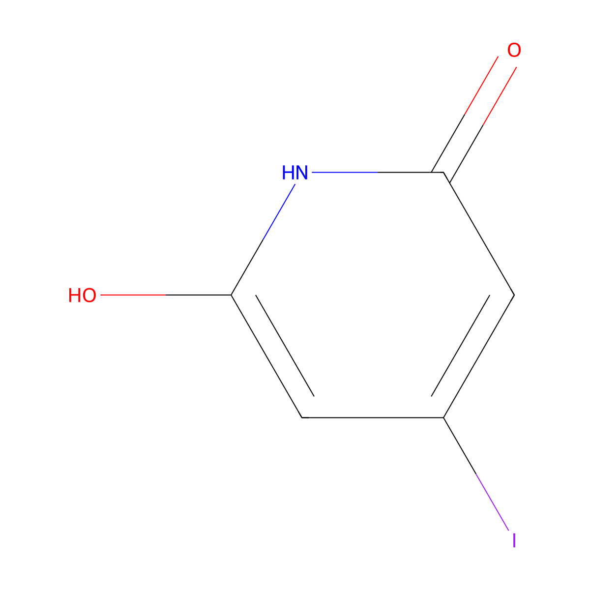 6-Hydroxy-4-iodopyridin-2(1H)-one molecular structure, CAS 63523-60-4