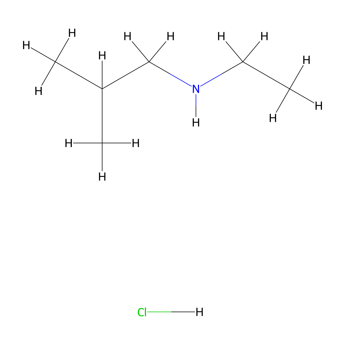 Ethyl(2-methylpropyl)amine hydrochloride molecular structure, CAS 63528-29-0