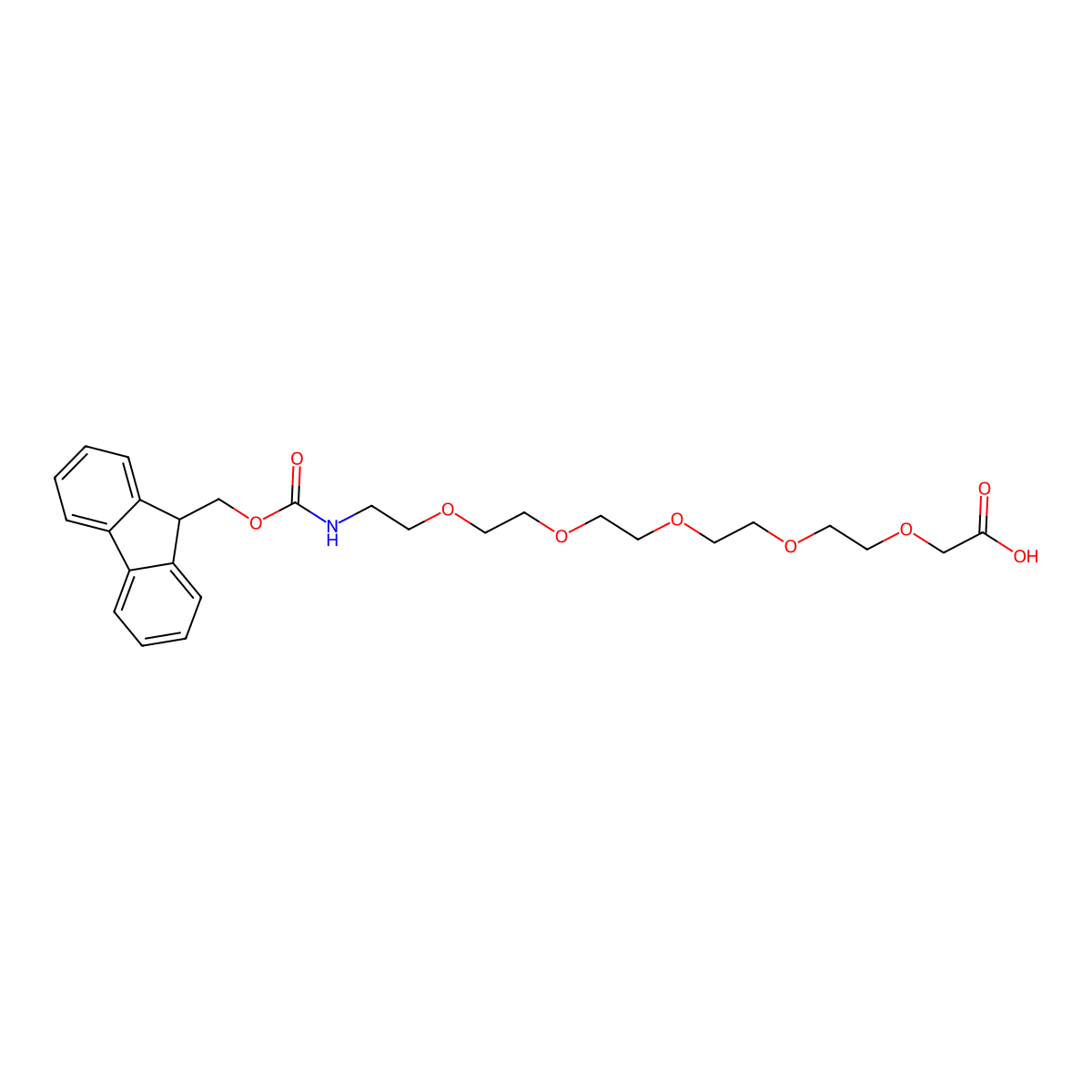 Fmoc-NH-PEG5-CH2COOH molecular structure, CAS 635287-26-2