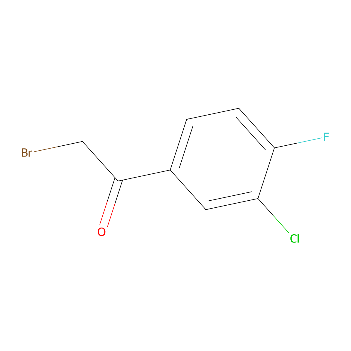 2-Bromo-3'-chloro-4'-fluoroacetophenone molecular structure, CAS 63529-30-6