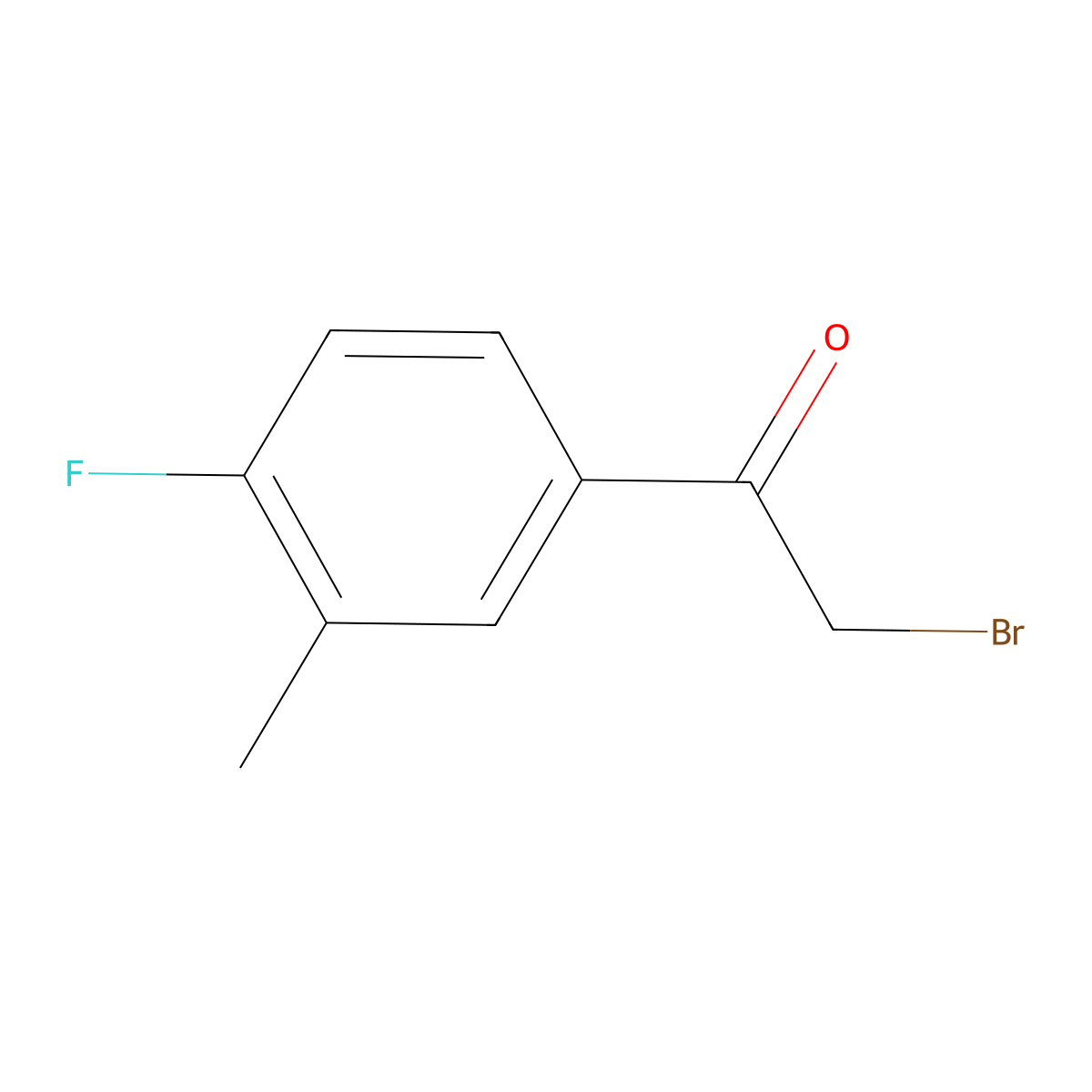 2-Bromo-1-(4-fluoro-3-methylphenyl)ethanone molecular structure, CAS 63529-31-7