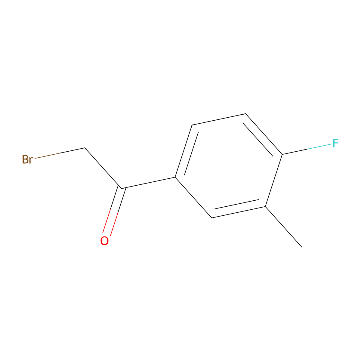 2-Bromo-1-(4-fluoro-3-methylphenyl)ethanone molecular structure, CAS 63529-31-7