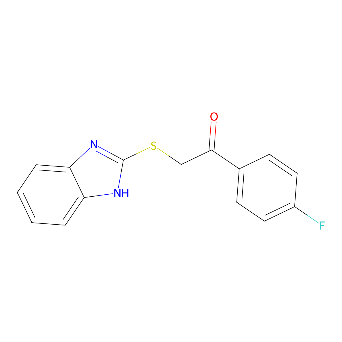 2-(1H-Benzimidazol-2-ylthio)-1-(4-fluorophenyl)ethanone molecular structure, CAS 63529-32-8