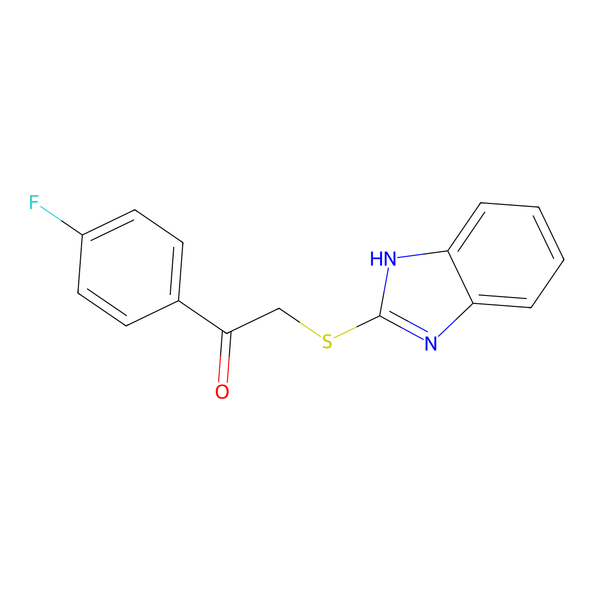 2-(1H-Benzimidazol-2-ylthio)-1-(4-fluorophenyl)ethanone molecular structure, CAS 63529-32-8
