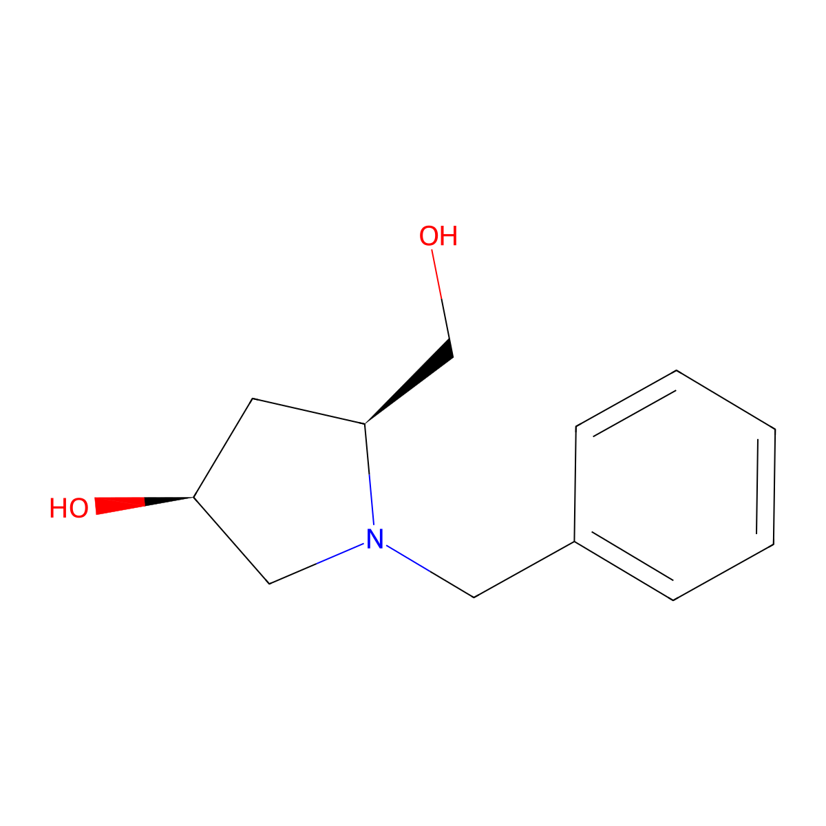 (2S,4S)-Benzyl-4-hydroxy-2-(hydroxymethyl)pyrrolidine molecular structure, CAS 635299-92-2