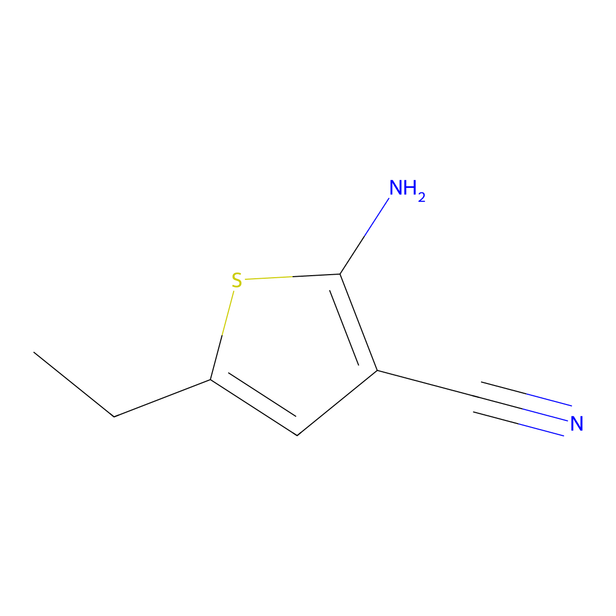 2-Amino-5-ethylthiophene-3-carbonitrile molecular structure, CAS 635302-32-8