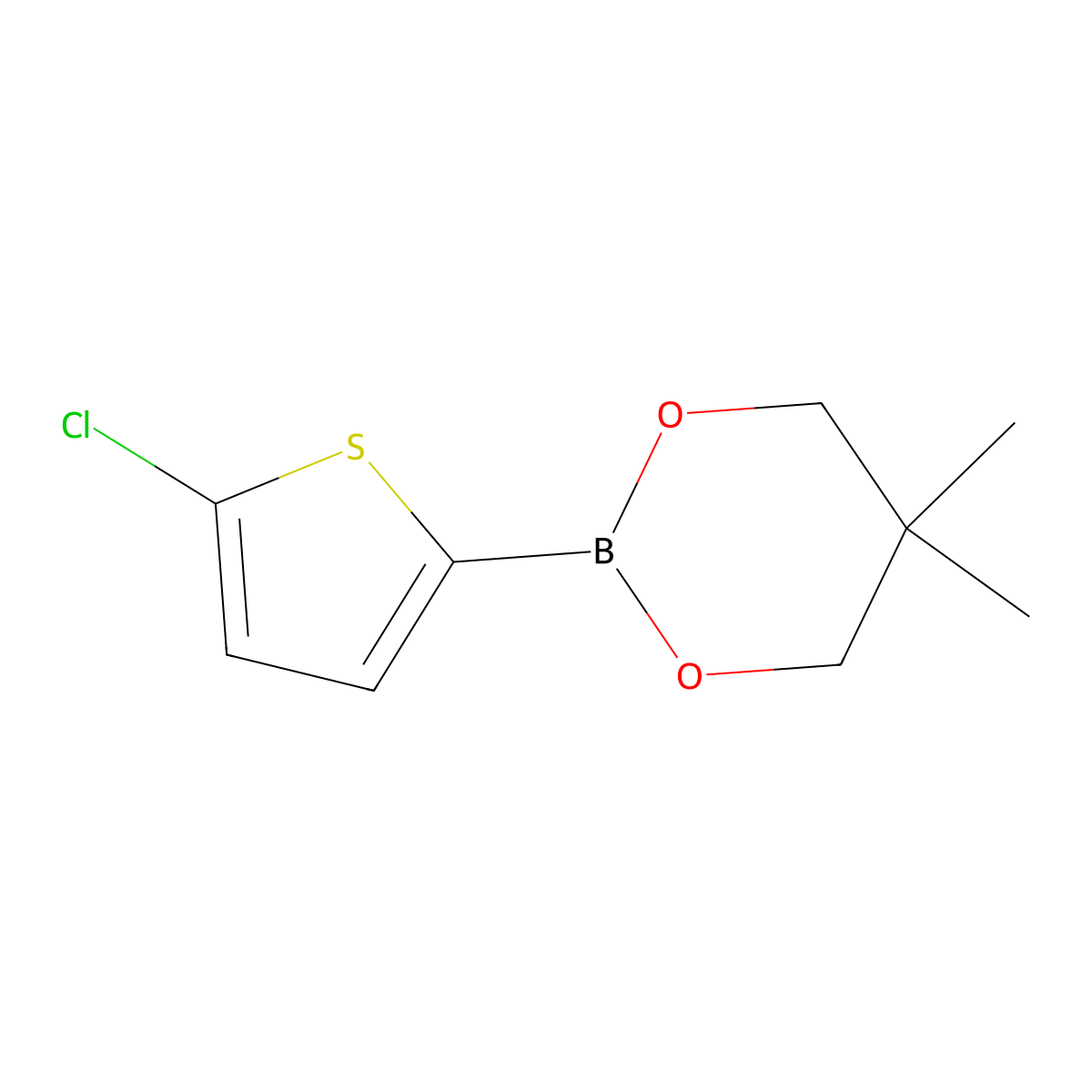 1,3,2-Dioxaborinane, 2-(5-chloro-2-thienyl)-5,5-dimethyl- molecular structure, CAS 635305-25-8