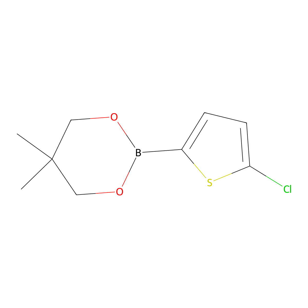 1,3,2-Dioxaborinane, 2-(5-chloro-2-thienyl)-5,5-dimethyl- molecular structure, CAS 635305-25-8
