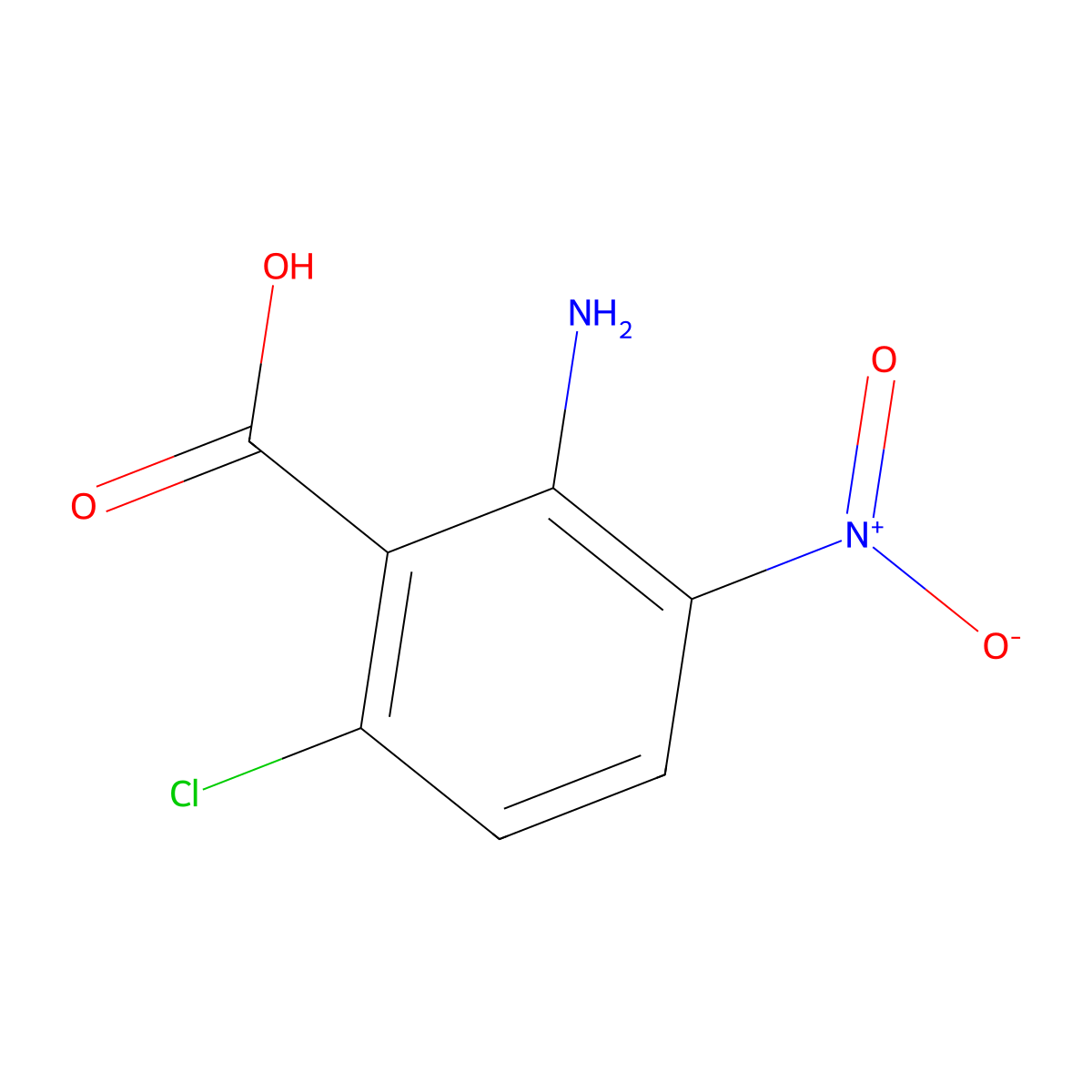 2-Amino-6-chloro-3-nitrobenzoic acid molecular structure, CAS 635317-45-2