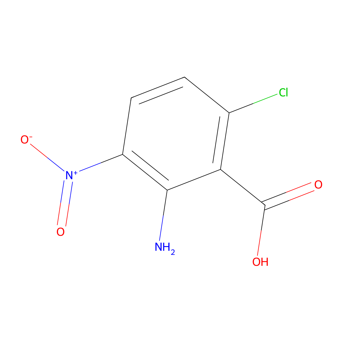 2-Amino-6-chloro-3-nitrobenzoic acid molecular structure, CAS 635317-45-2