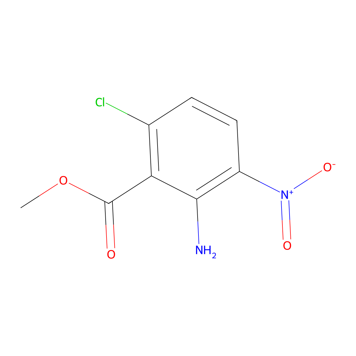 Methyl 2-amino-6-chloro-3-nitrobenzoate molecular structure, CAS 635317-46-3