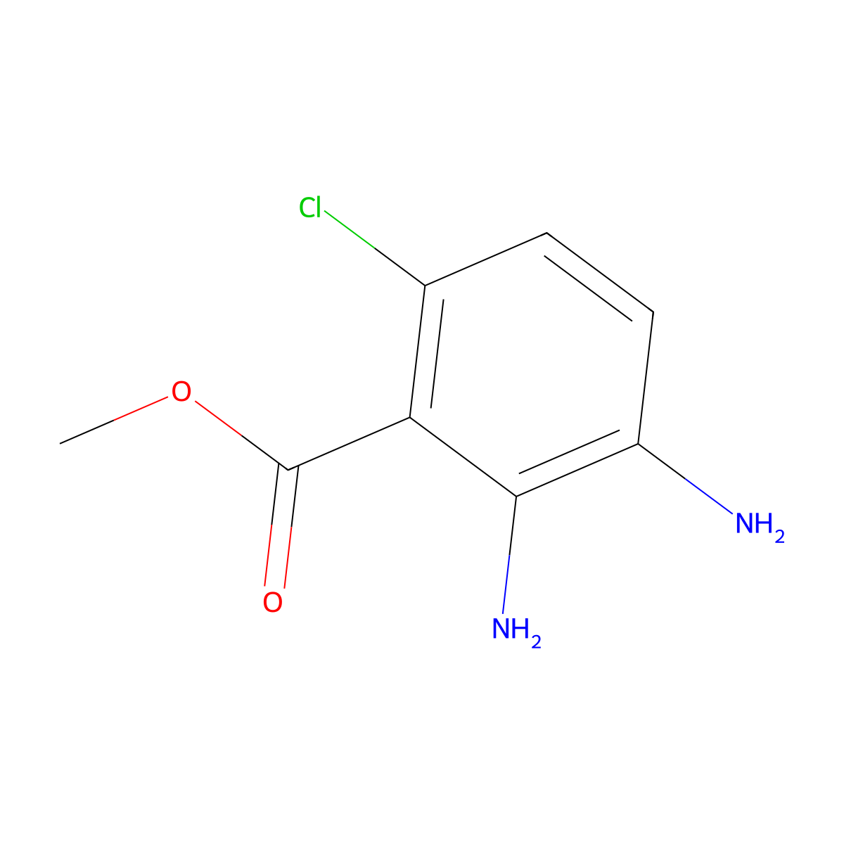 Methyl 2,3-diamino-6-chlorobenzoate molecular structure, CAS 635317-47-4