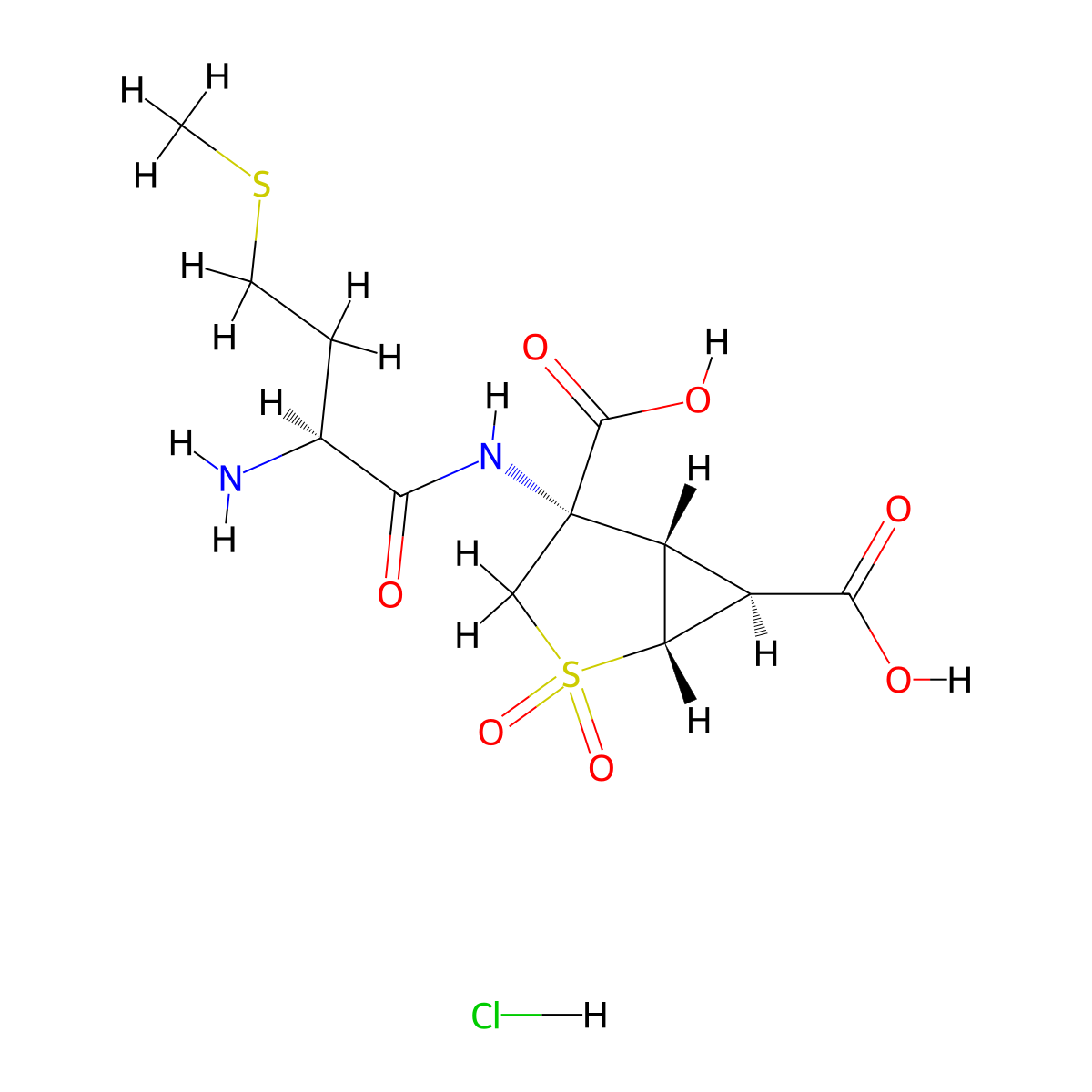 Pomaglumetad methionil (hydrochloride) molecular structure, CAS 635318-26-2