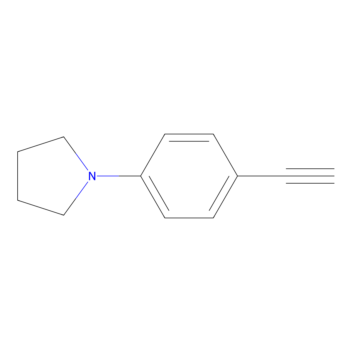 1-(4-Ethynylphenyl)pyrrolidine molecular structure, CAS 635323-45-4