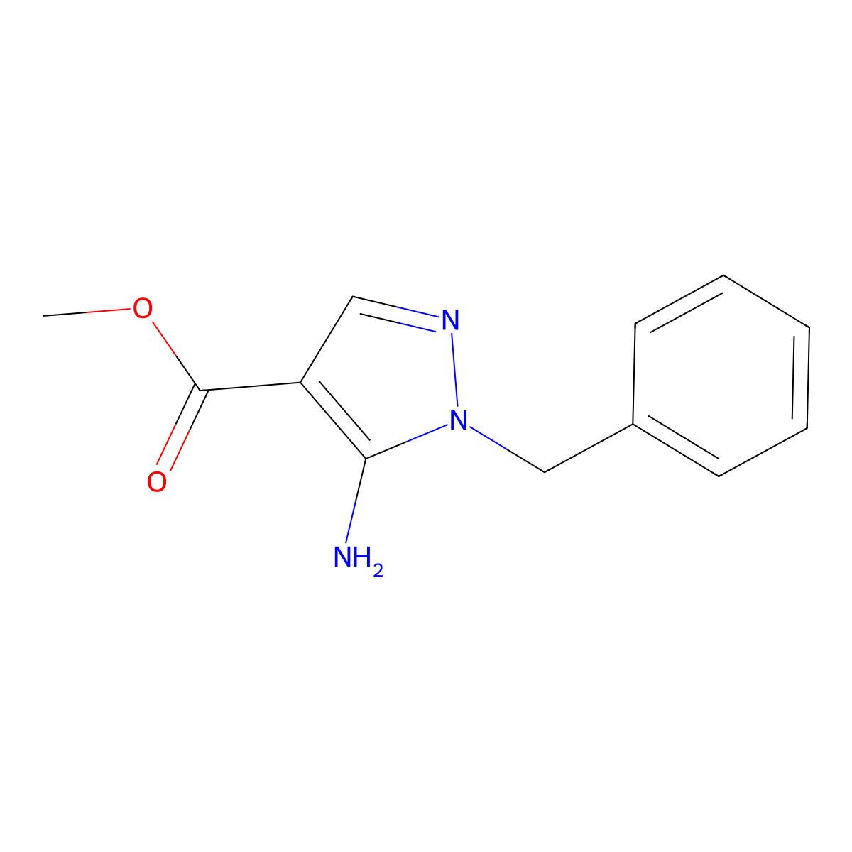 methyl 5-amino-1-benzyl-1H-pyrazole-4-carboxylate molecular structure, CAS 635324-70-8