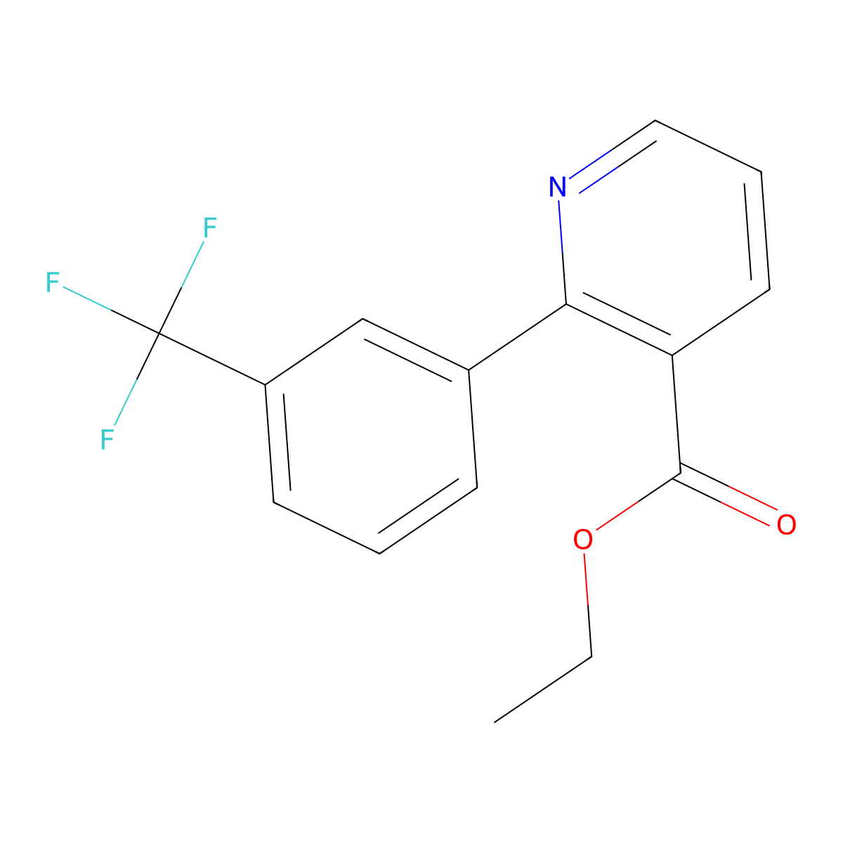 Ethyl 2-(3-(trifluoromethyl)phenyl)nicotinate molecular structure, CAS 635325-15-4
