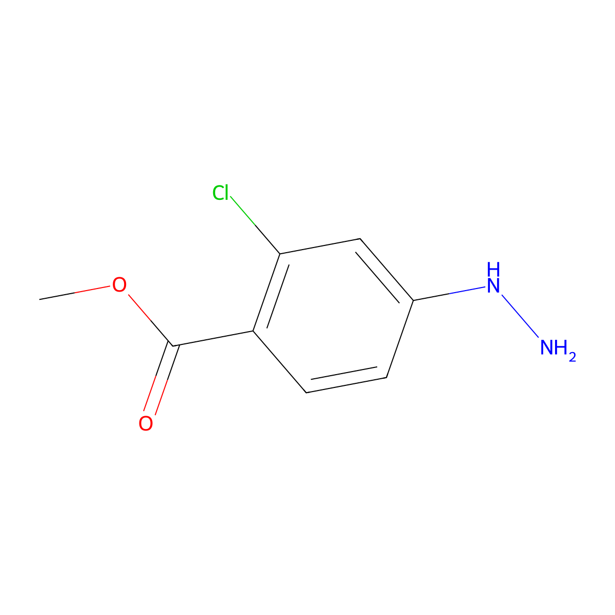 Methyl 2-chloro-4-hydrazinylbenzoate molecular structure, CAS 635325-33-6