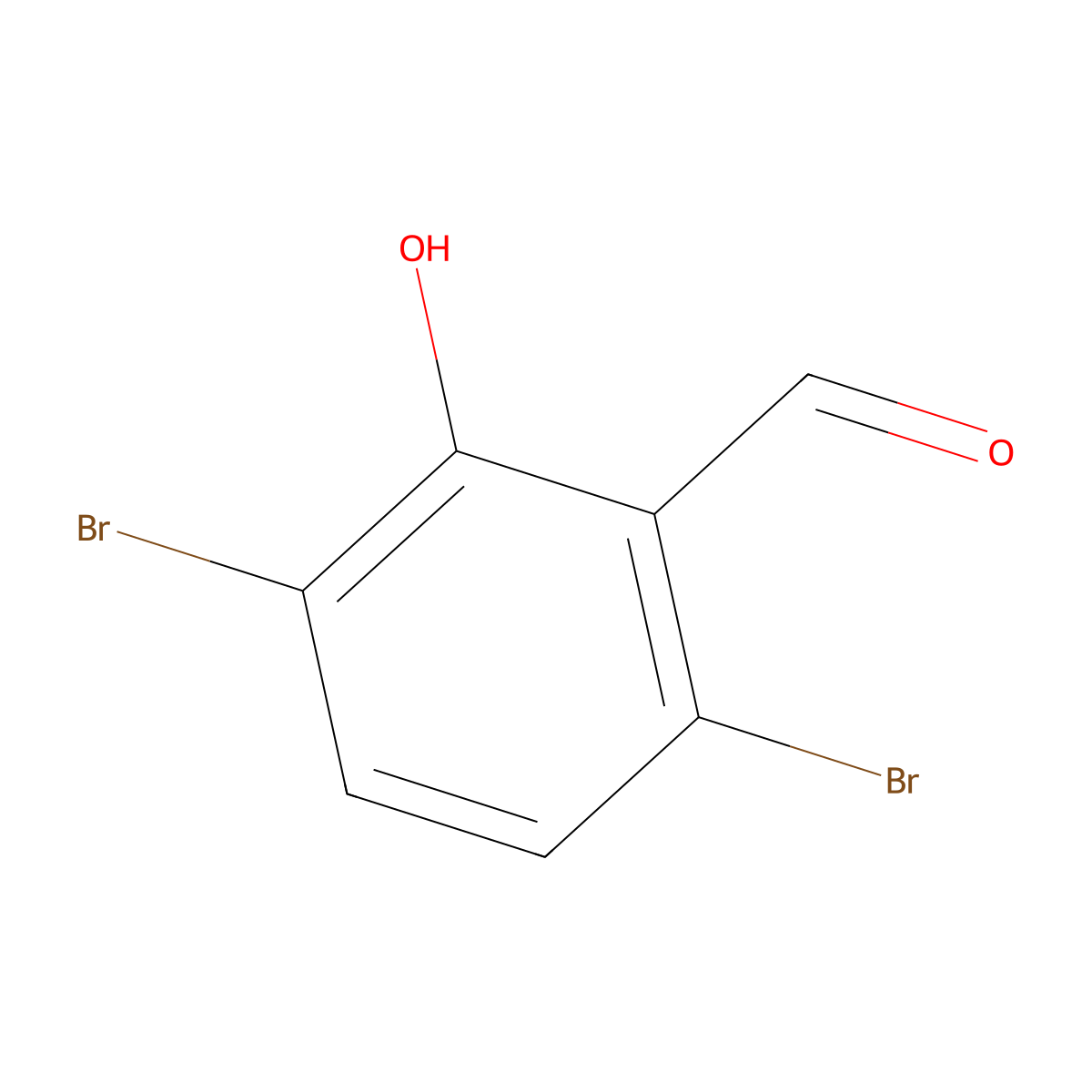 Benzaldehyde, 3,6-dibromo-2-hydroxy- molecular structure, CAS 63536-06-1