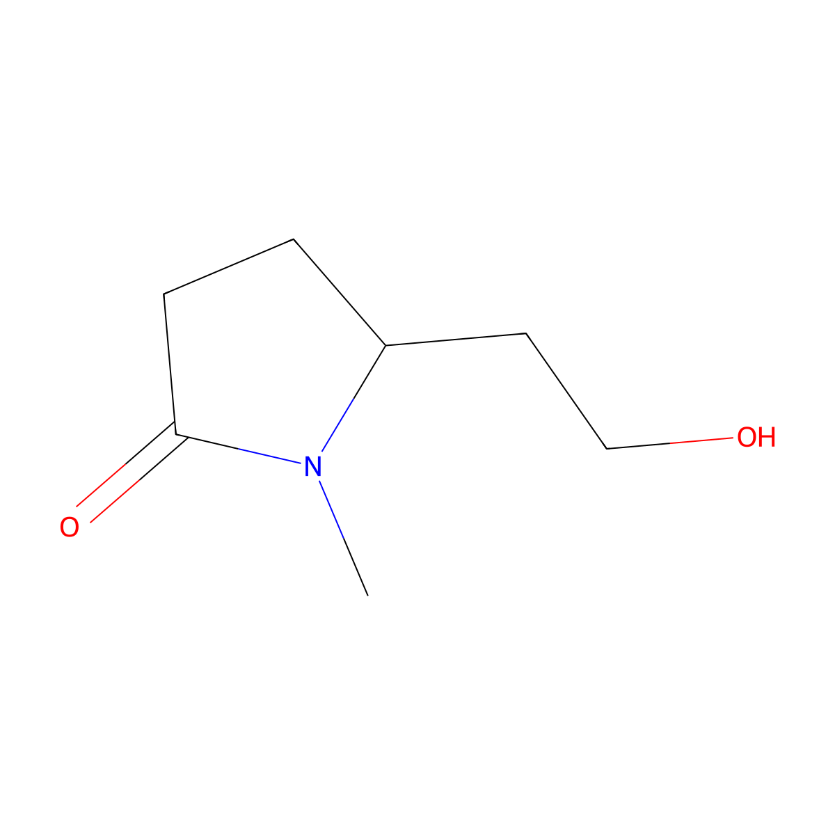 5-(2-Hydroxyethyl)-1-methylpyrrolidin-2-one molecular structure, CAS 63537-15-5