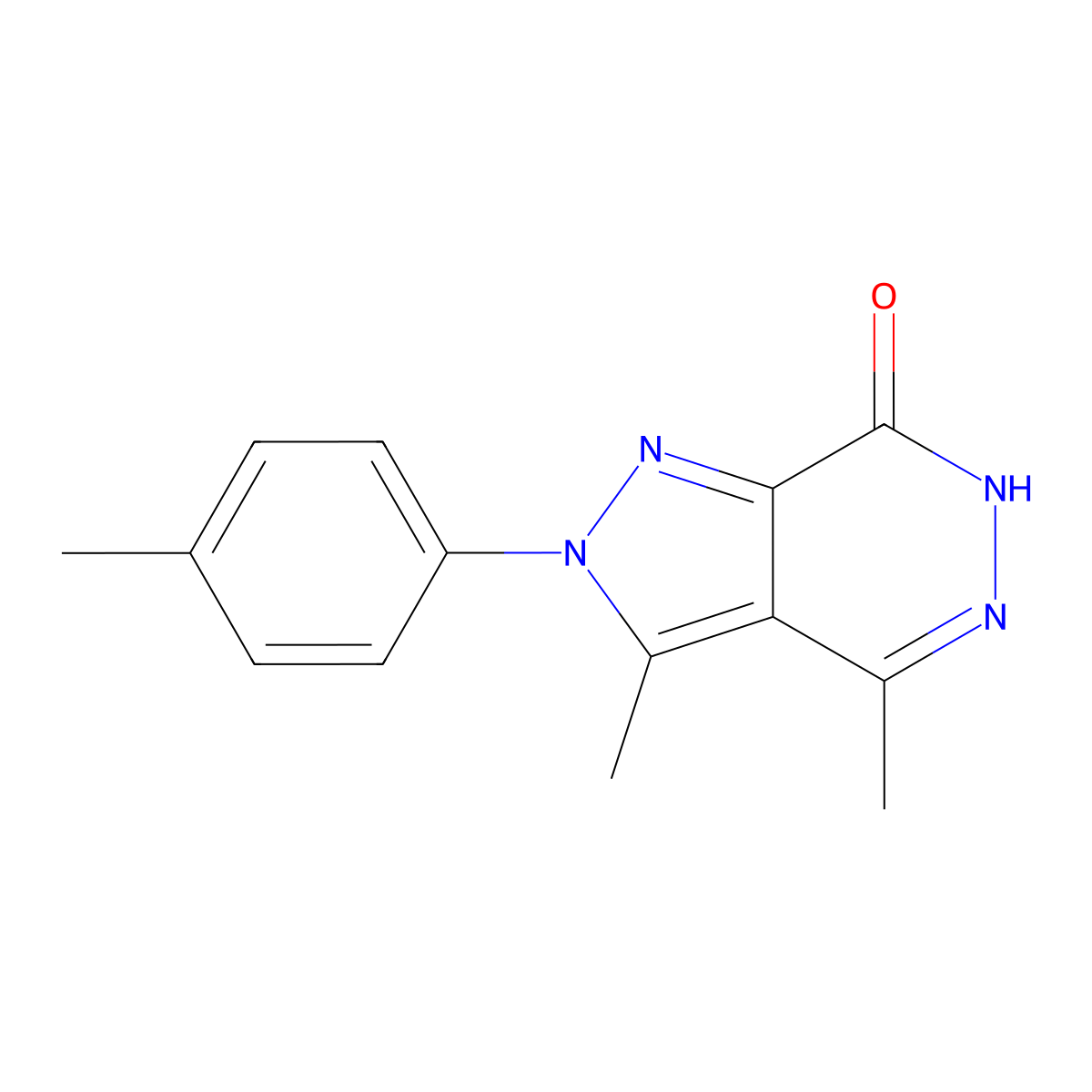 3,4-Dimethyl-2-(p-tolyl)-2H-pyrazolo[3,4-d]pyridazin-7(6H)-one molecular structure, CAS 63537-33-7