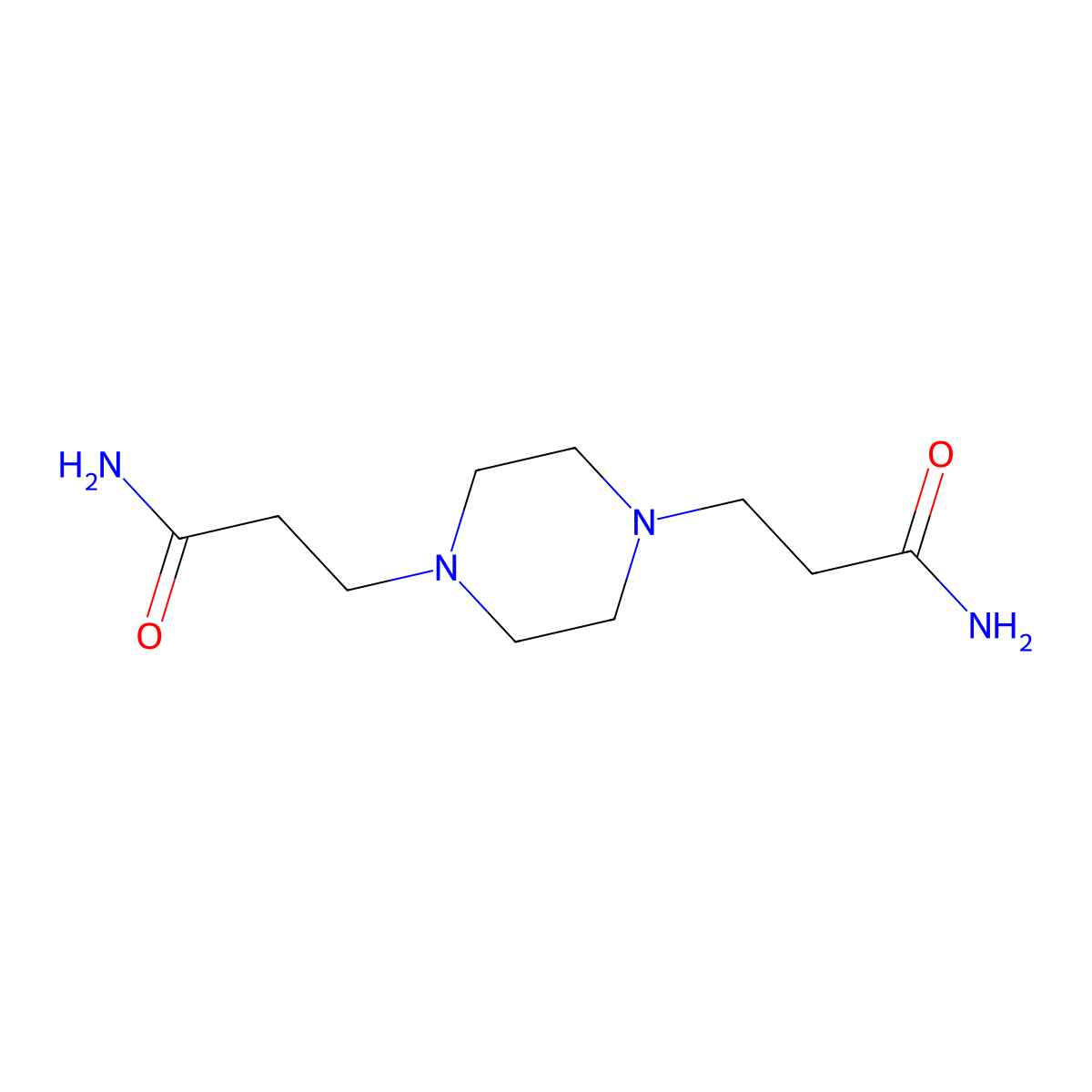 1,4-Piperazinedipropanamide molecular structure, CAS 63538-54-5