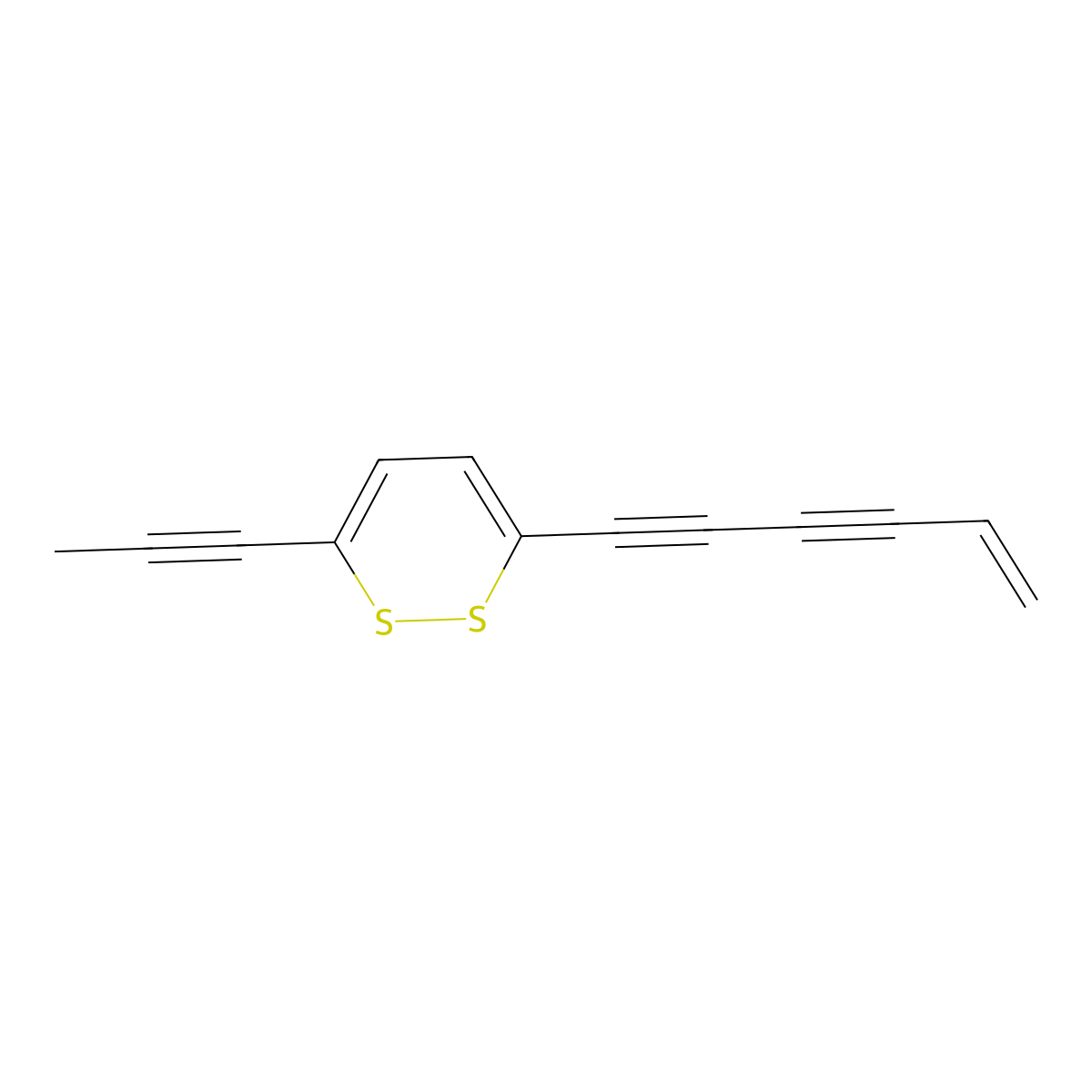 3-(5-Hexene-1,3-diyn-1-yl)-6-(1-propyn-1-yl)-1,2-dithiin molecular structure, CAS 63543-09-9