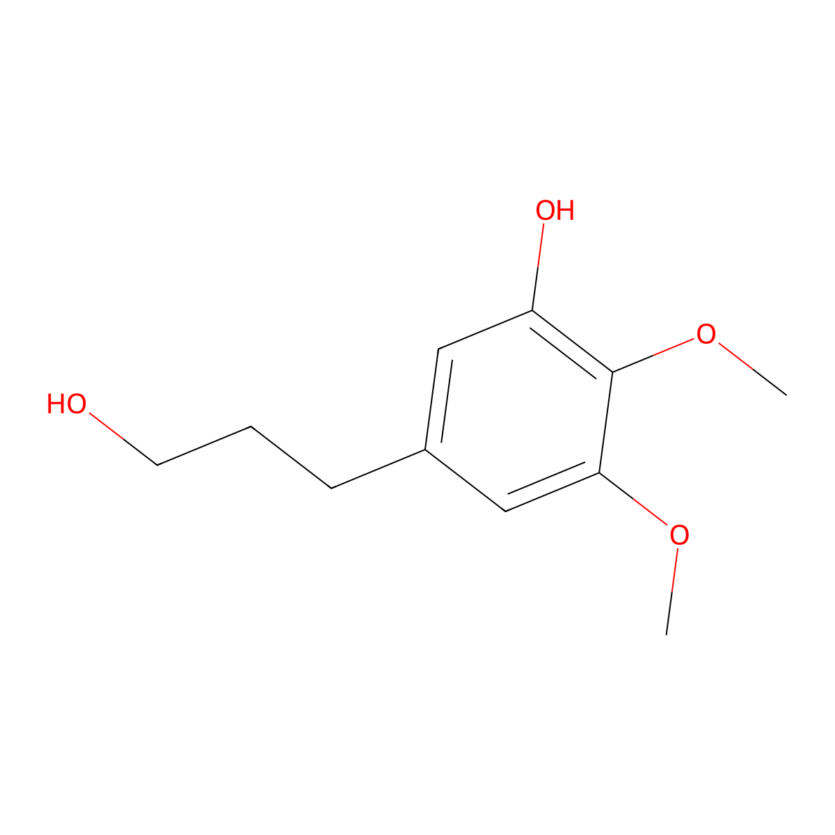 5-(3-Hydroxypropyl)-2,3-dimethoxyphenol molecular structure, CAS 63543-12-4