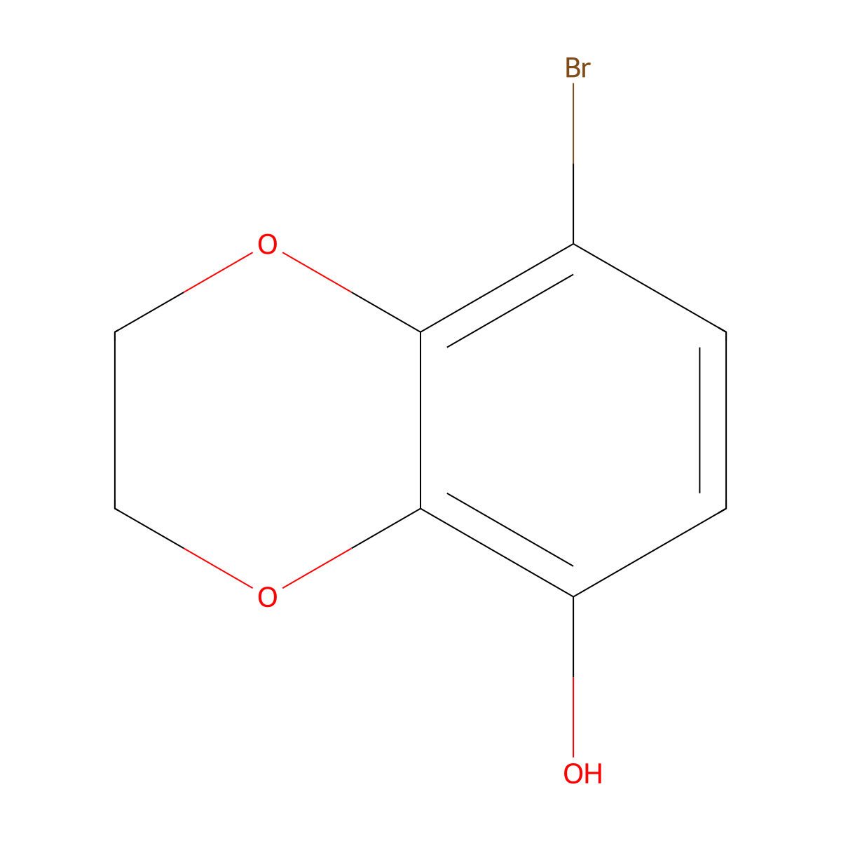8-Bromo-2,3-dihydro-1,4-benzodioxin-5-ol molecular structure, CAS 63546-12-3