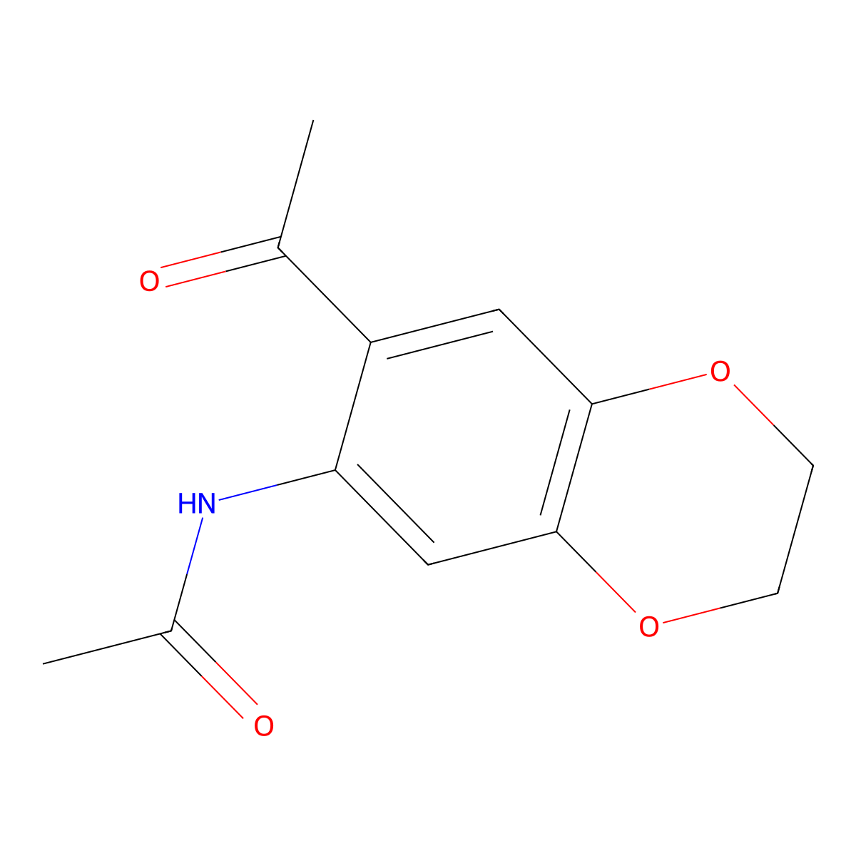 N-(7-acetyl-2,3-dihydro-1,4-benzodioxin-6-yl)acetamide molecular structure, CAS 63546-20-3
