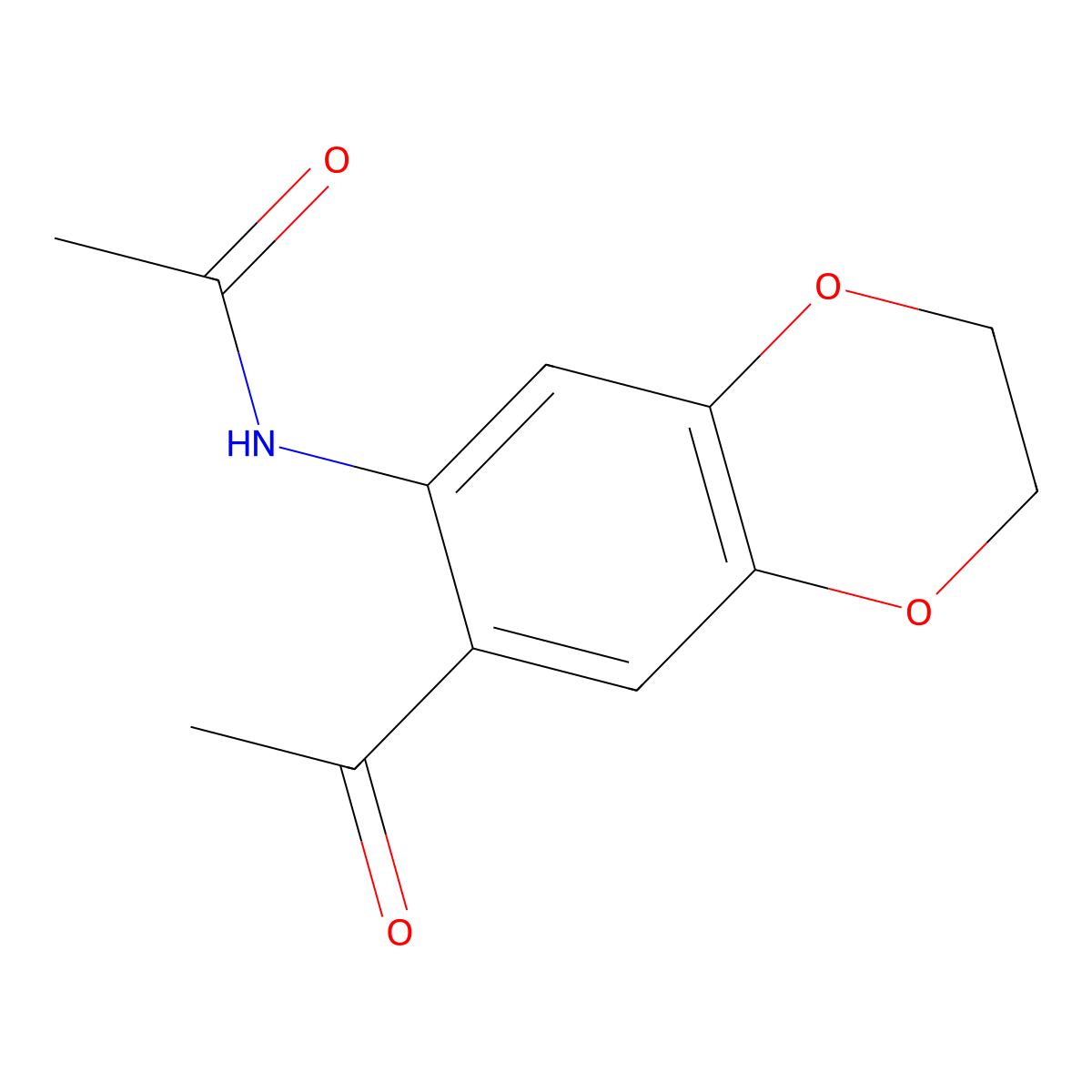 N-(7-acetyl-2,3-dihydro-1,4-benzodioxin-6-yl)acetamide molecular structure, CAS 63546-20-3