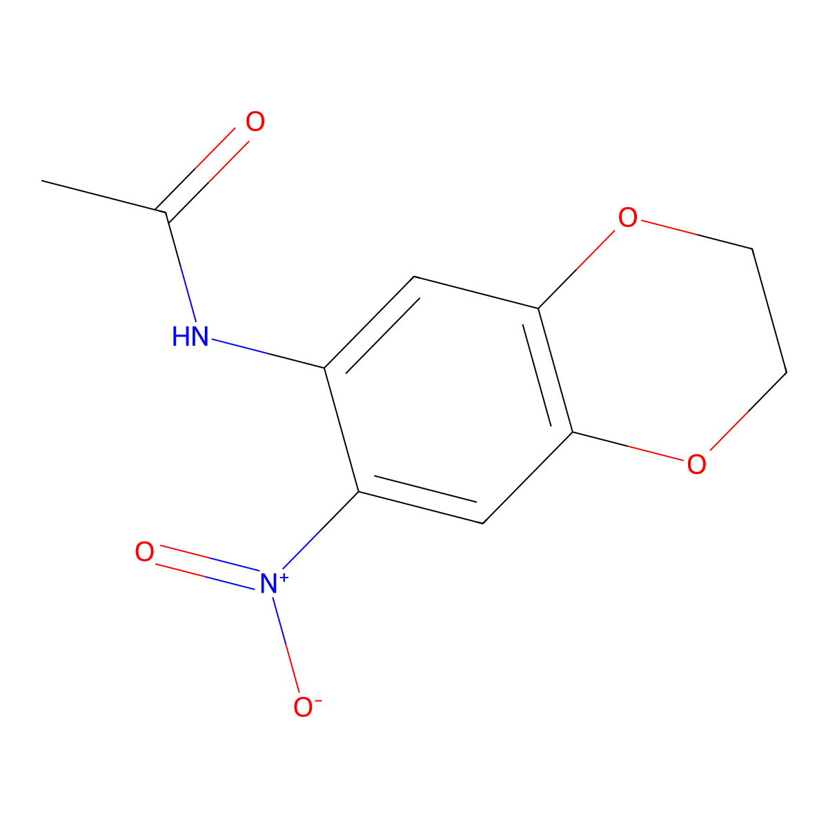 N-(7-Nitro-2,3-dihydro-1,4-benzodioxin-6-yl)acetamide molecular structure, CAS 63546-22-5