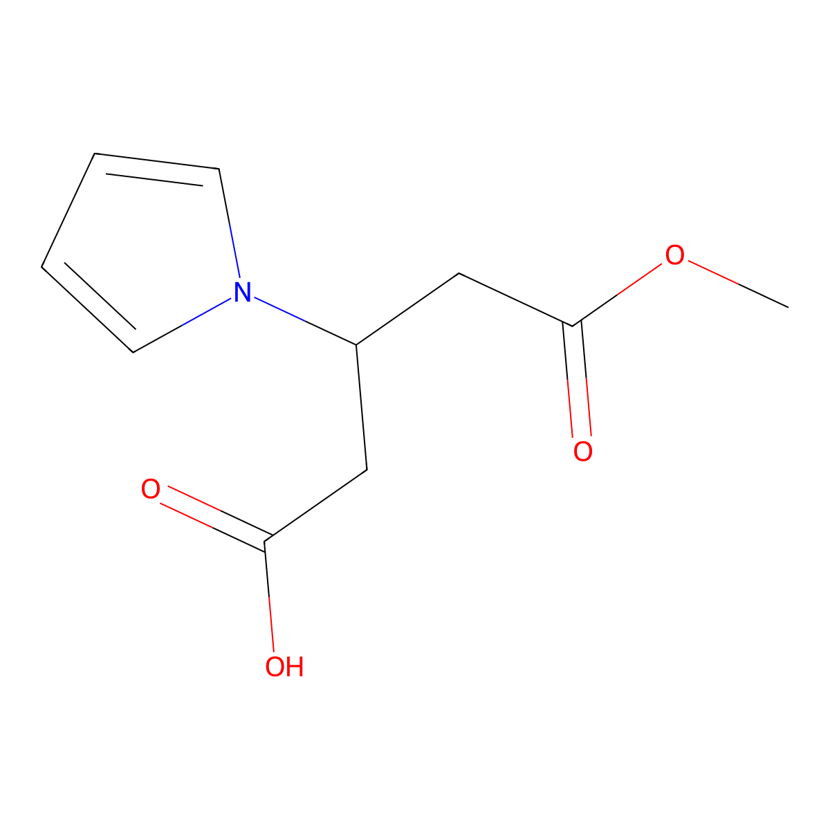 5-Methoxy-5-oxo-3-(1H-pyrrol-1-yl)pentanoic acid molecular structure, CAS 63547-58-0