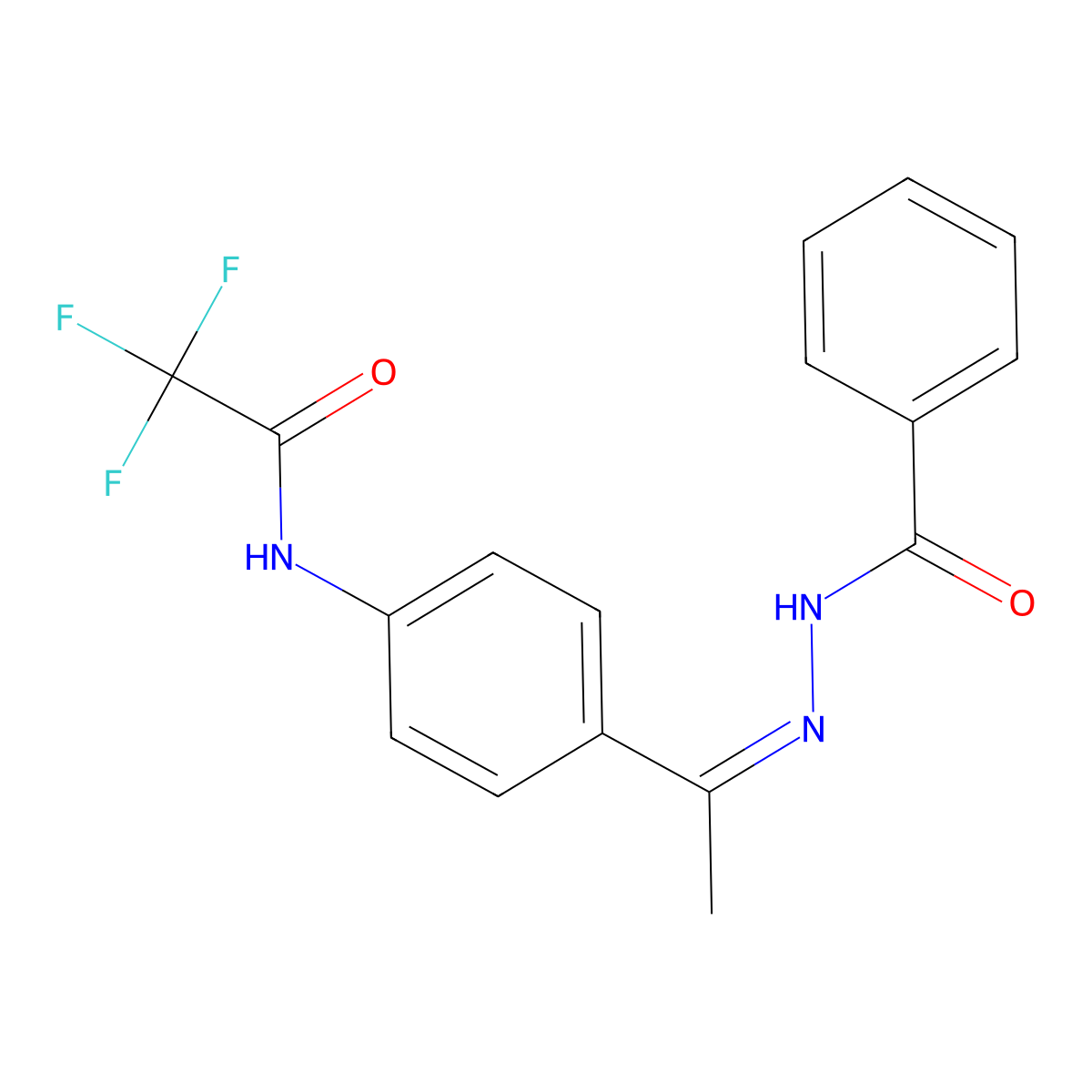 N-[1-[4-[(2,2,2-trifluoroacetyl)amino]phenyl]ethylideneamino]benzamide molecular structure, CAS 6355-52-8