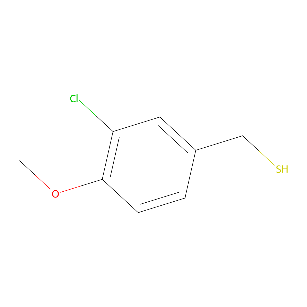 (3-Chloro-4-methoxyphenyl)methanethiol molecular structure, CAS 63550-21-0