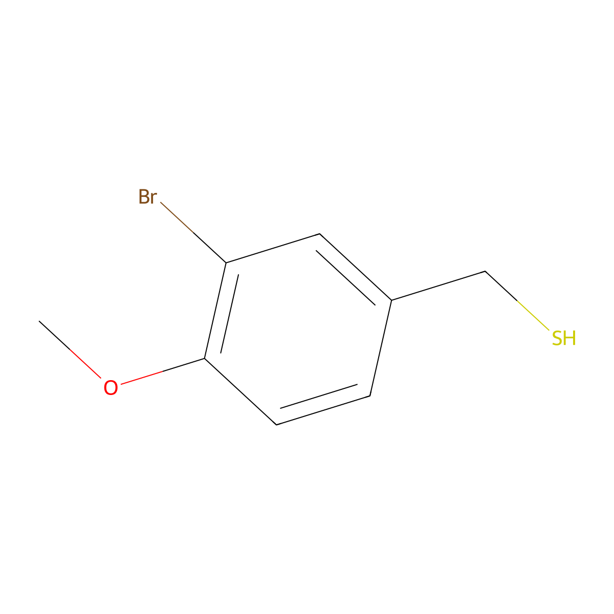 (3-Bromo-4-methoxyphenyl)methanethiol molecular structure, CAS 63550-23-2