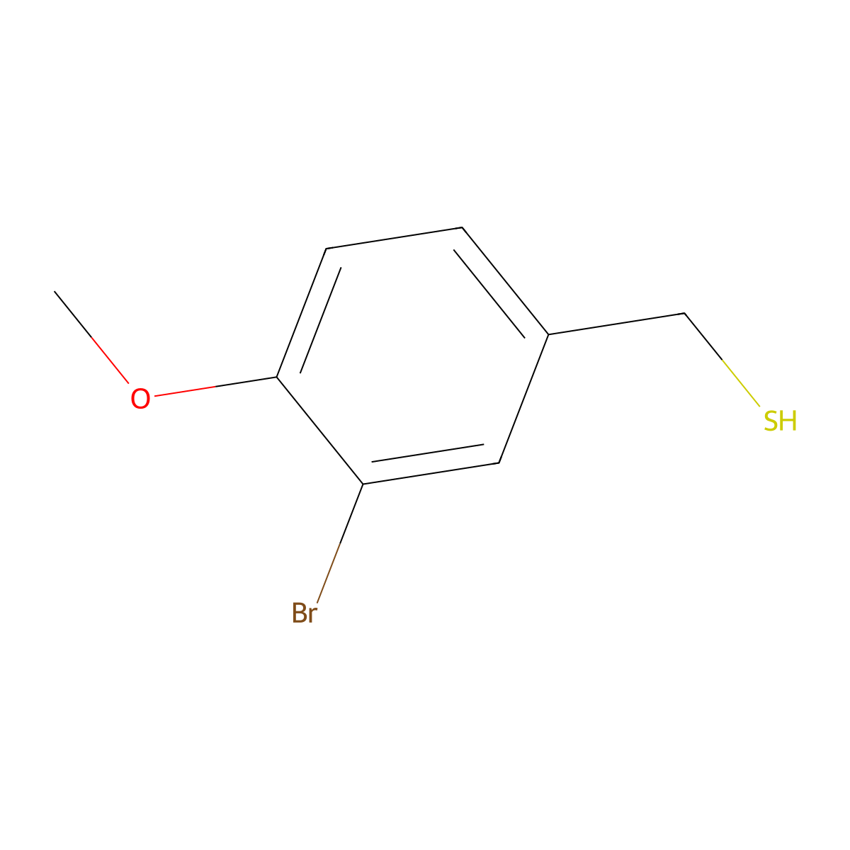 (3-Bromo-4-methoxyphenyl)methanethiol molecular structure, CAS 63550-23-2