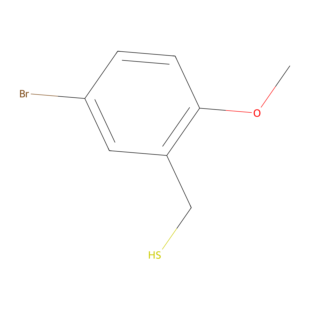 (5-Bromo-2-methoxyphenyl)methanethiol molecular structure, CAS 63550-24-3