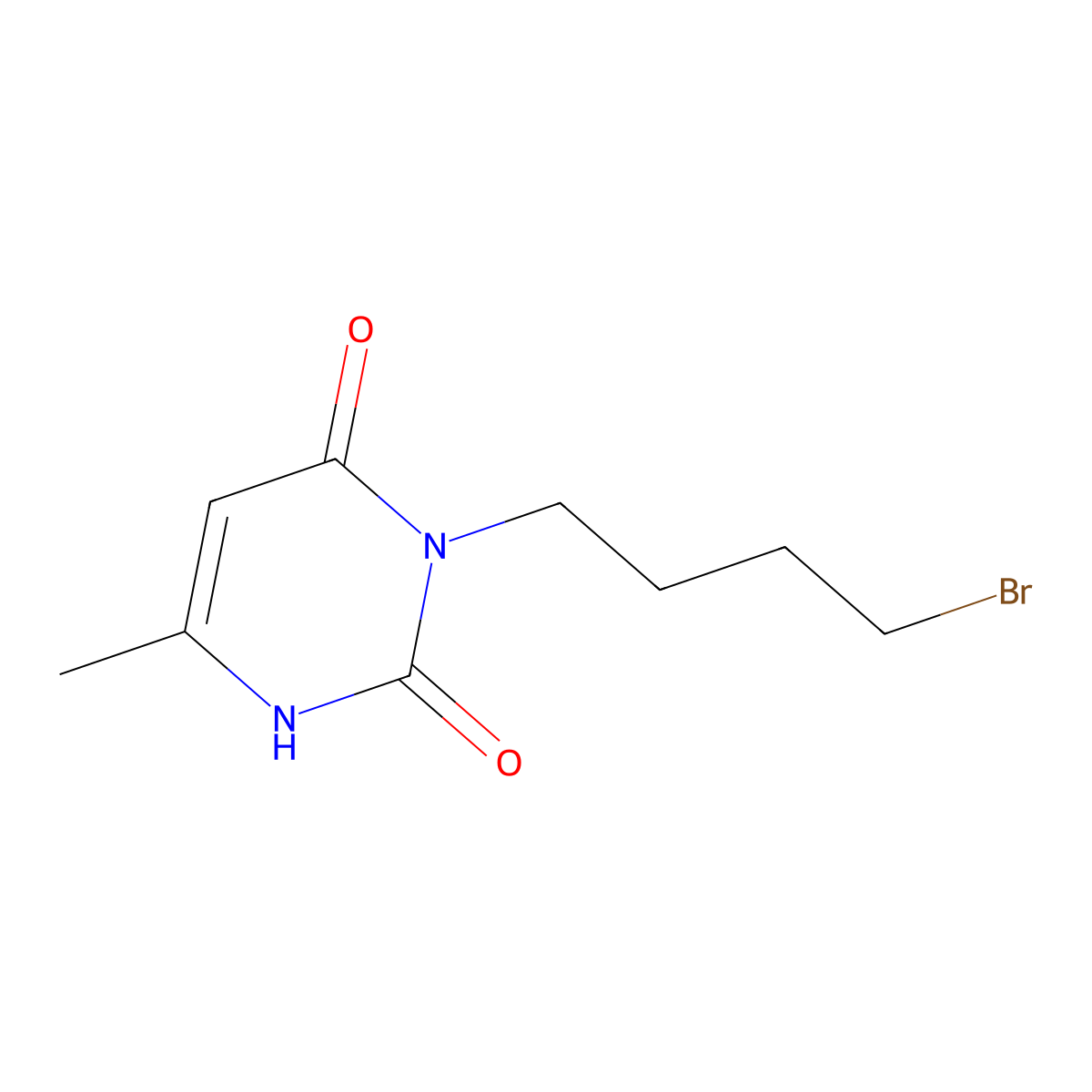 3-(4-bromobutyl)-6-methylpyrimidine-2,4(1H,3H)-dione molecular structure, CAS 63550-49-2
