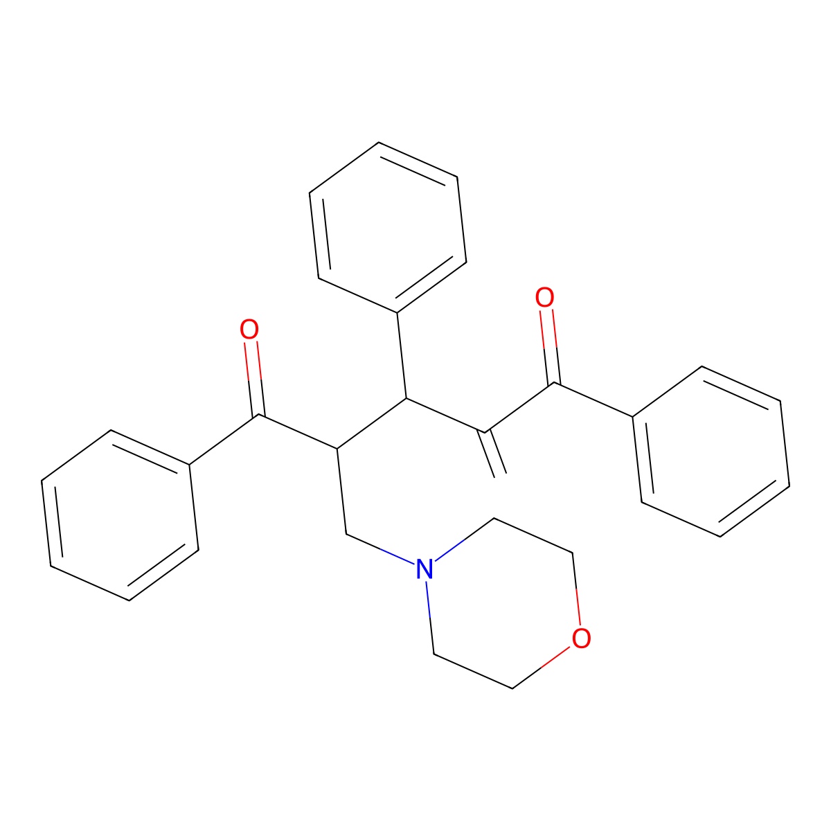 1,5-Pentanedione, 2-methylene-4-(4-morpholinylmethyl)-1,3,5-triphenyl- molecular structure, CAS 63552-96-5