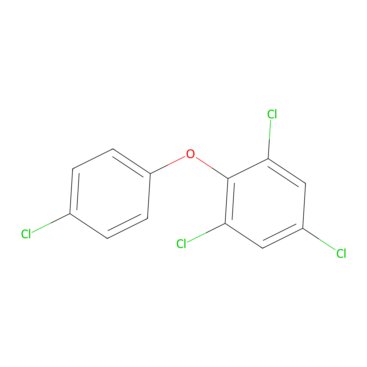 2,4,4',6-Tetrachlorodiphenyl ether molecular structure, CAS 63553-30-0