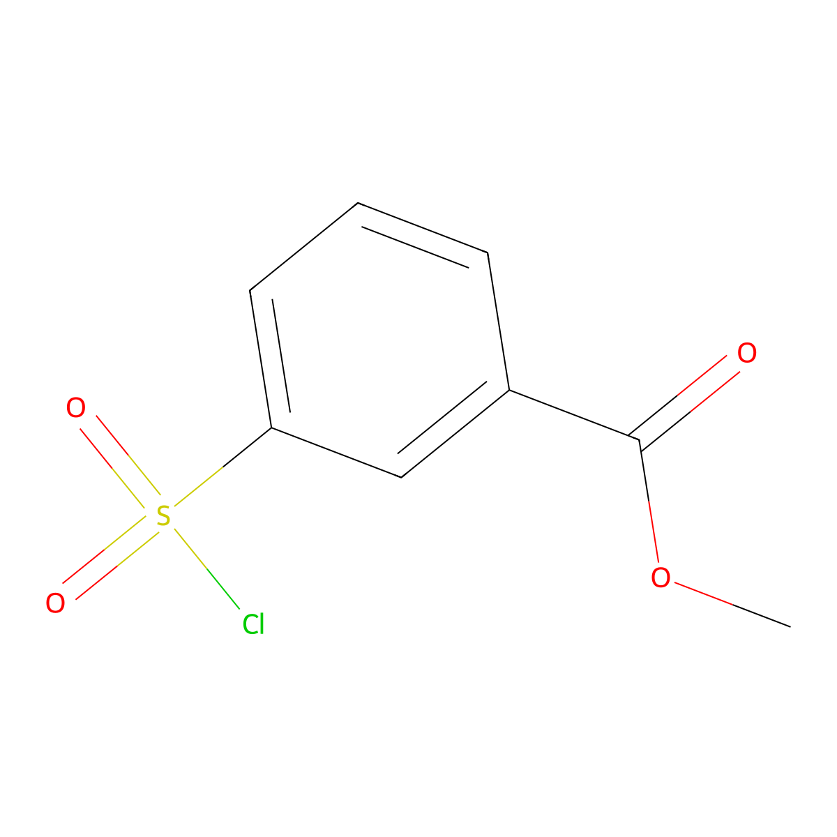 Benzoic acid, 3-(chlorosulfonyl)-, methyl ester molecular structure, CAS 63555-50-0