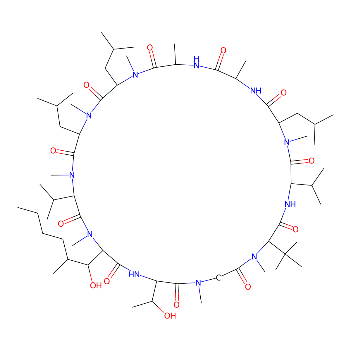 Dihydrocyclosporin C molecular structure, CAS 63556-15-0