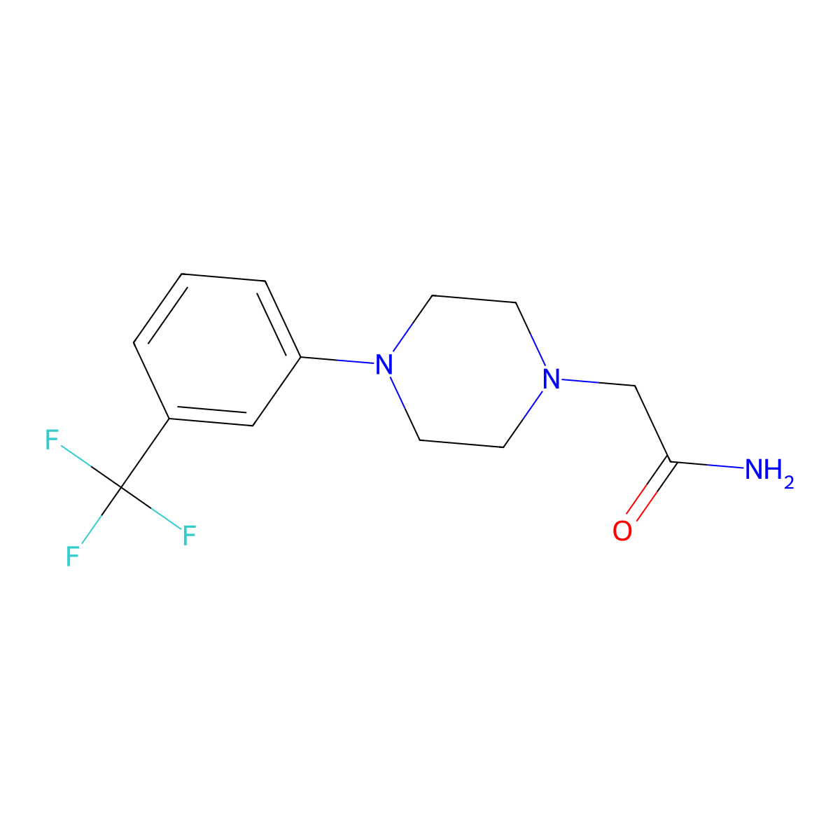 2-[4-[3-(Trifluoromethyl)phenyl]piperazin-1-yl]acetamide molecular structure, CAS 63556-35-4
